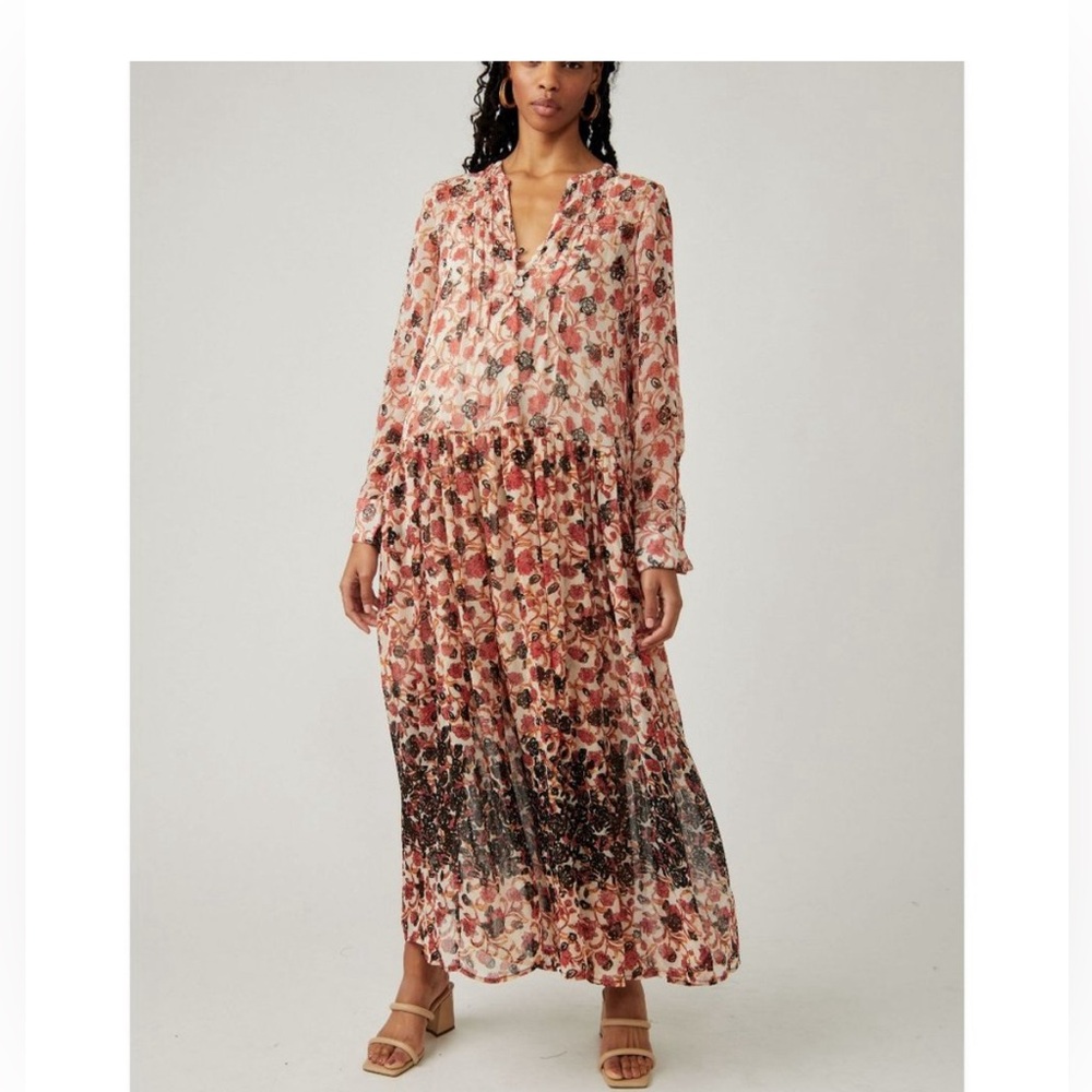 NWOT Free People See It Through Dress / Tea Combo Maxi Women’s size